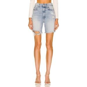Mother High Waisted 'Smokin' Blue Denim Fray Short Size 25